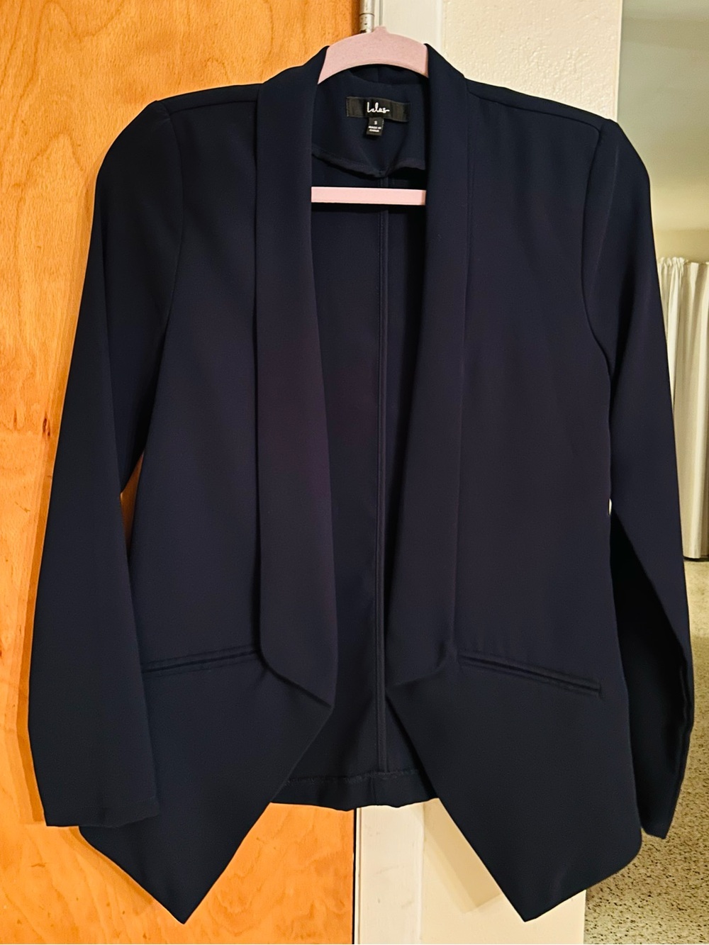 Lulus Navy Blue Open Front Blazer